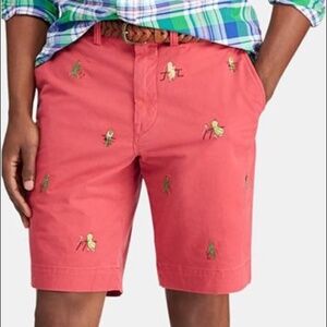 Polo Ralph Lauren Mens Classic-Fit Embroidered Shorts Plus Size 50 Preppy Resort